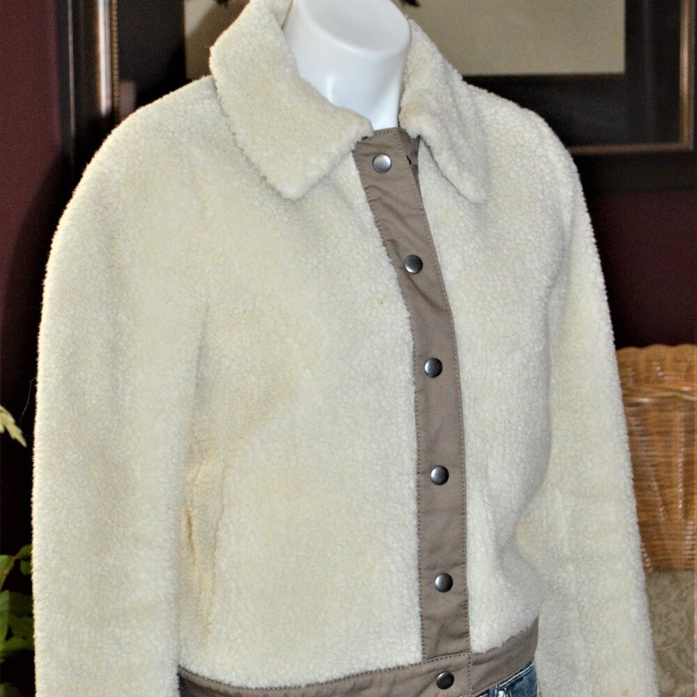 MADEWELL WOMEN'S XS TEDDY JACKET COAT SHEPRA CREAM
